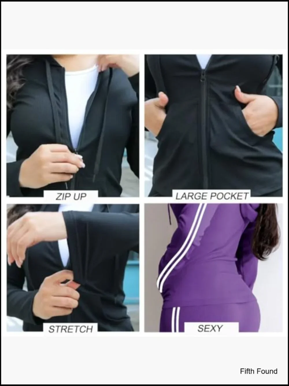 2 Piece Tracksuit Bodycon Matching Set Long Sleeve Hoodie Jogging Suit